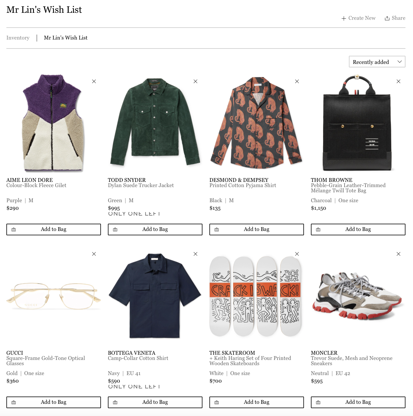 everything on MR PORTER to buy if we had the money